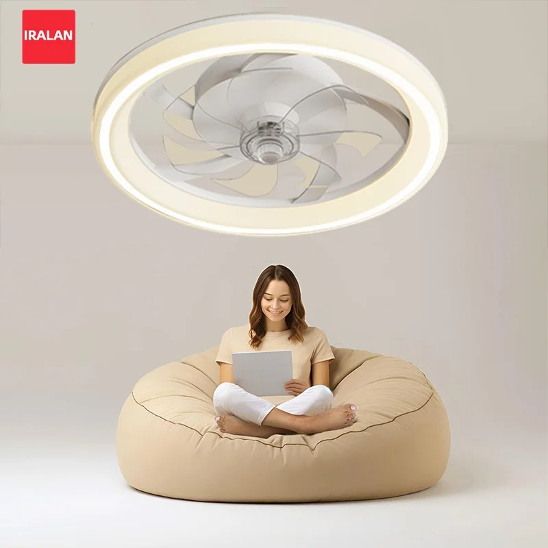 

Thin Ceiling Fan Light Modern White Silent Ceiling Fan Remote Control Unlimited Dimming LED Ceiling Lamp Fan Bedroom Living Room