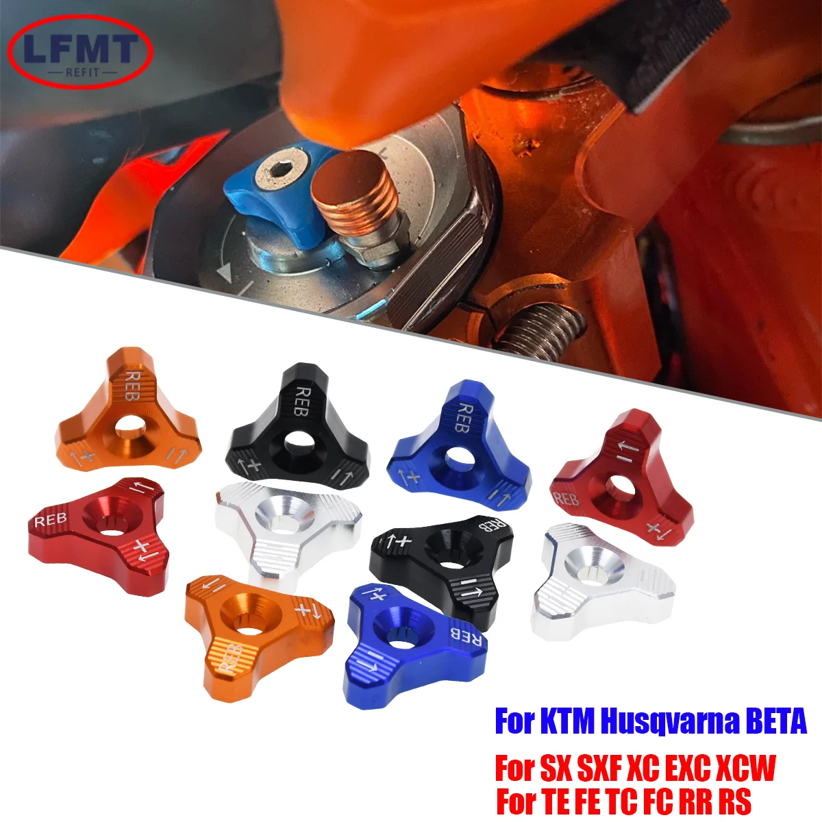 CNC 48mm Front Shock Absorber Fork Knob Adjuster Bolt For KTM EXC SX SXF XCW XCF EXCF EXCR Husqvarna TC TE FC FE TX 2007-2019