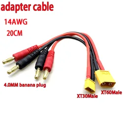 7pcs 20cm XT30/XT60 to 4.0 Banana Plug Balance Charge Cable Wire for RC Helicopter Quadcopter Lipo Battery Plug charge connector