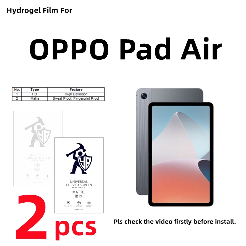 

2pcs HD Hydrogel Film For OPPO Pad Air Matte Screen Protector For OPPO Pad Air Clear/Frosted Protective Film