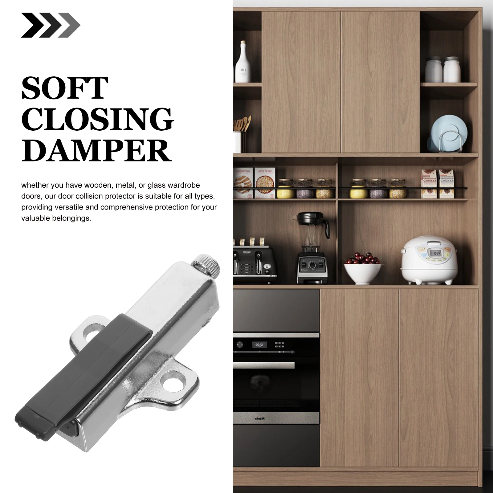 

Heavy Duty Wardrobe Door Damper Soft Closing Cabinet Doors Dampers Noise Reduction Shock Proof Furniture Damper Kitchen Door