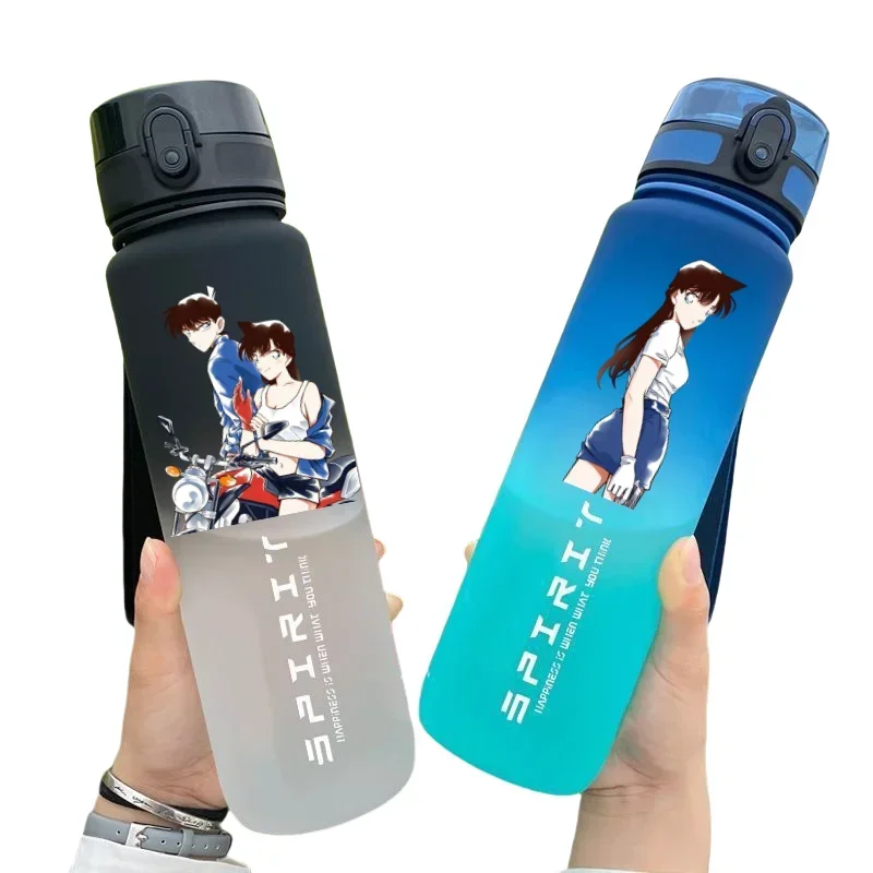 MINISO Q Version Detective Conan Children's Water Cup 1000ML Outdoor Sports Plastic Water Bottle Bullet Cover Leakproof Handheld