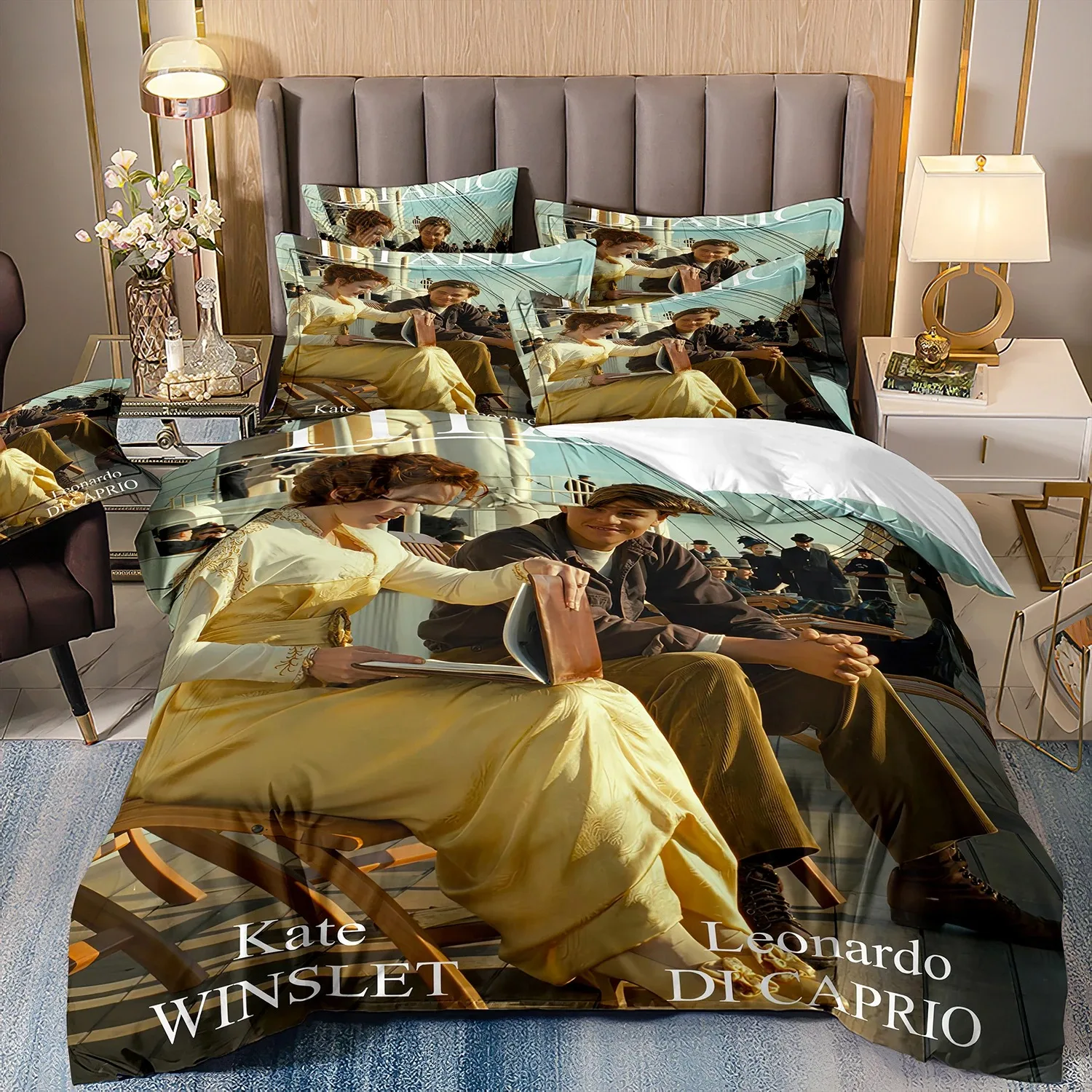 Film Titanic Bedding Sets,Jack and Rose duvet cover bed comforter set bedding Leonardo DiCaprio Quilt cover