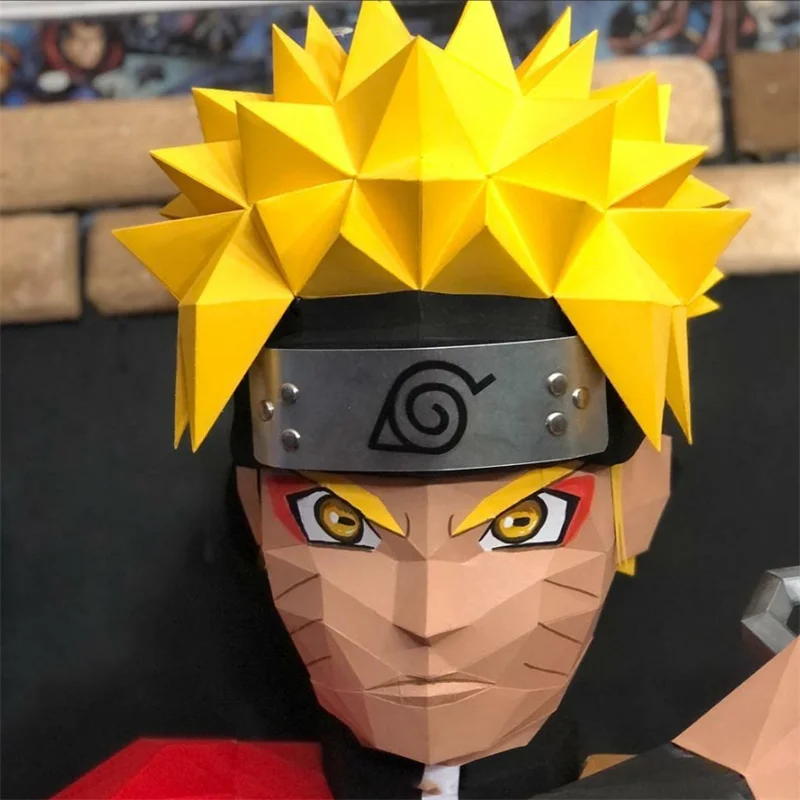 Anime Jepang Model kertas Ninja dekorasi rumah dinding Papercraft 3D DIY mainan kreatif patung poli rendah