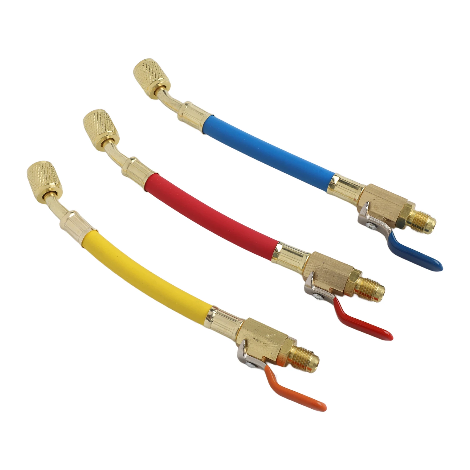 7Pcs Air Conditioning Compact Ball Valve Set 5/16 Inch Female to 1/4 Inch Male Flare for R134A R410A R22 R12 Compatibility