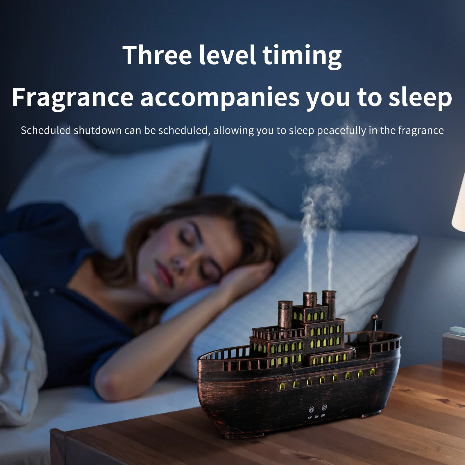 2026 New Ship Air Humidifier, Colorful Flame Effects, Quiet Fine Mist, 3-level Timing – Essential Oil Diffuser for Home, Office