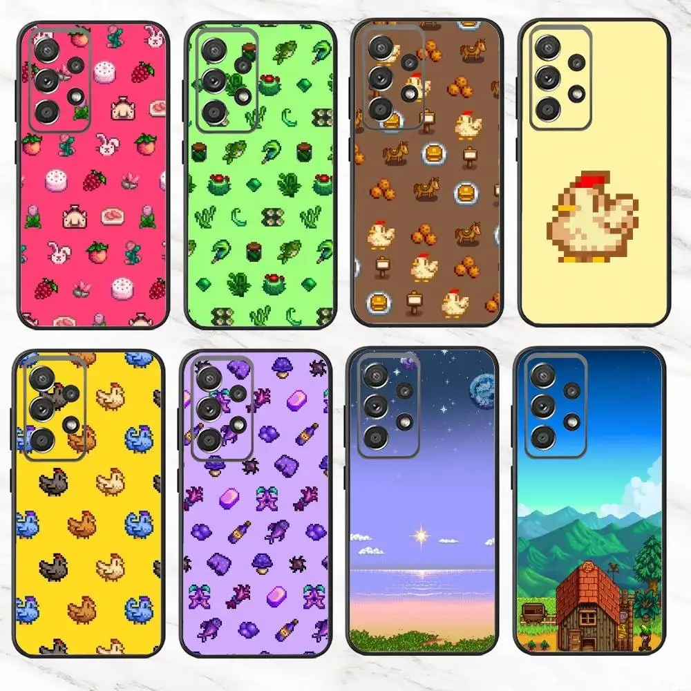

S-Stardew Game V-Valley Phone Case For Samsung S25,S24,S21,S22,S23,S30,Ultra,S20,Plus,Fe,Note,10,9,5G Black Cover