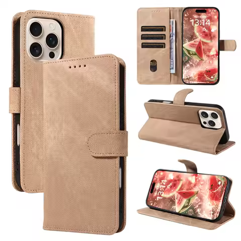 Linen Leather Phone Case for Samsung Galaxy S25Edge S25Ultra S24FE S23 S22 S21 S20 S10 S9 S8 with Card Slot Anti-Drop Flip Cover