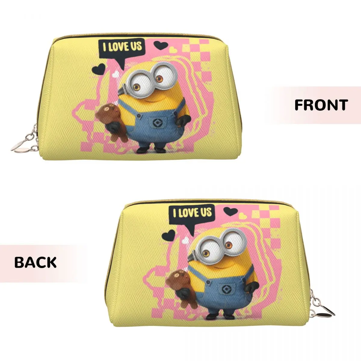 M-Minions Little Yellow Man Storage Organizers Girls For Necessaries Custom Makeup Pouch Traveling Zip Leisure Cosmetic Bags