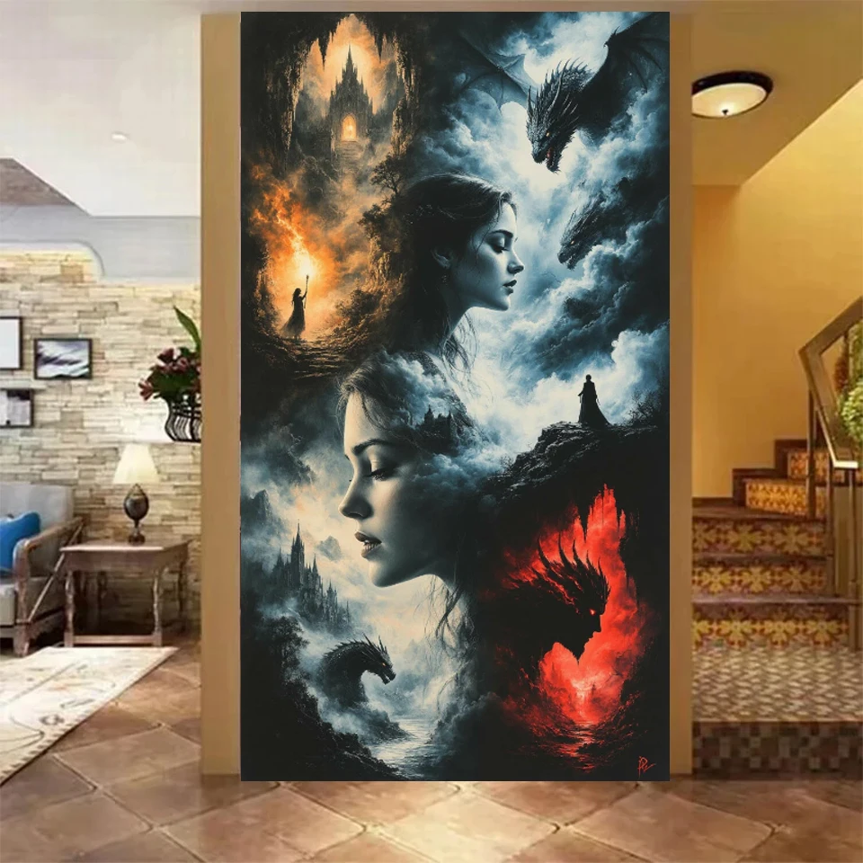 

Fantasy Woman Dragon DIY Diamond Painting New Arrivals Full Square Round Diamond Mosaic Art Home Decor Gift Pictures