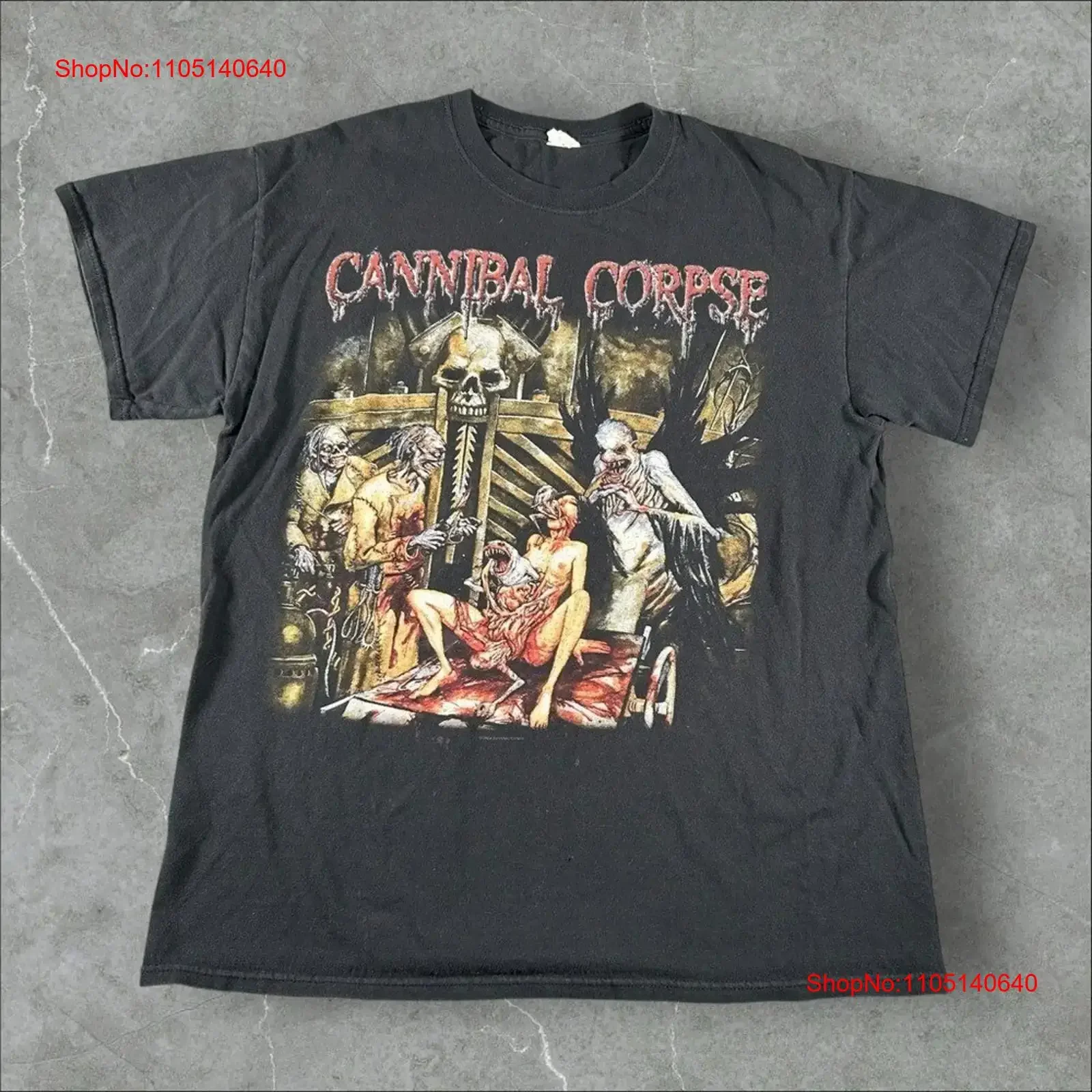 

Vintage Cannibal Corpse T Shirt Men Medium Black Y2K 04 Death Metal Wretched Spawn vintage Washed fashion Breathable Soft