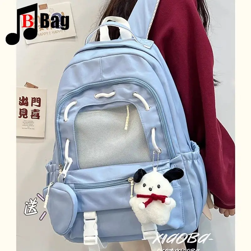 Mochila escolar para estudiantes de secundaria, bolso de gran capacidad, estilo gótico, Harajuku, ins, japonés