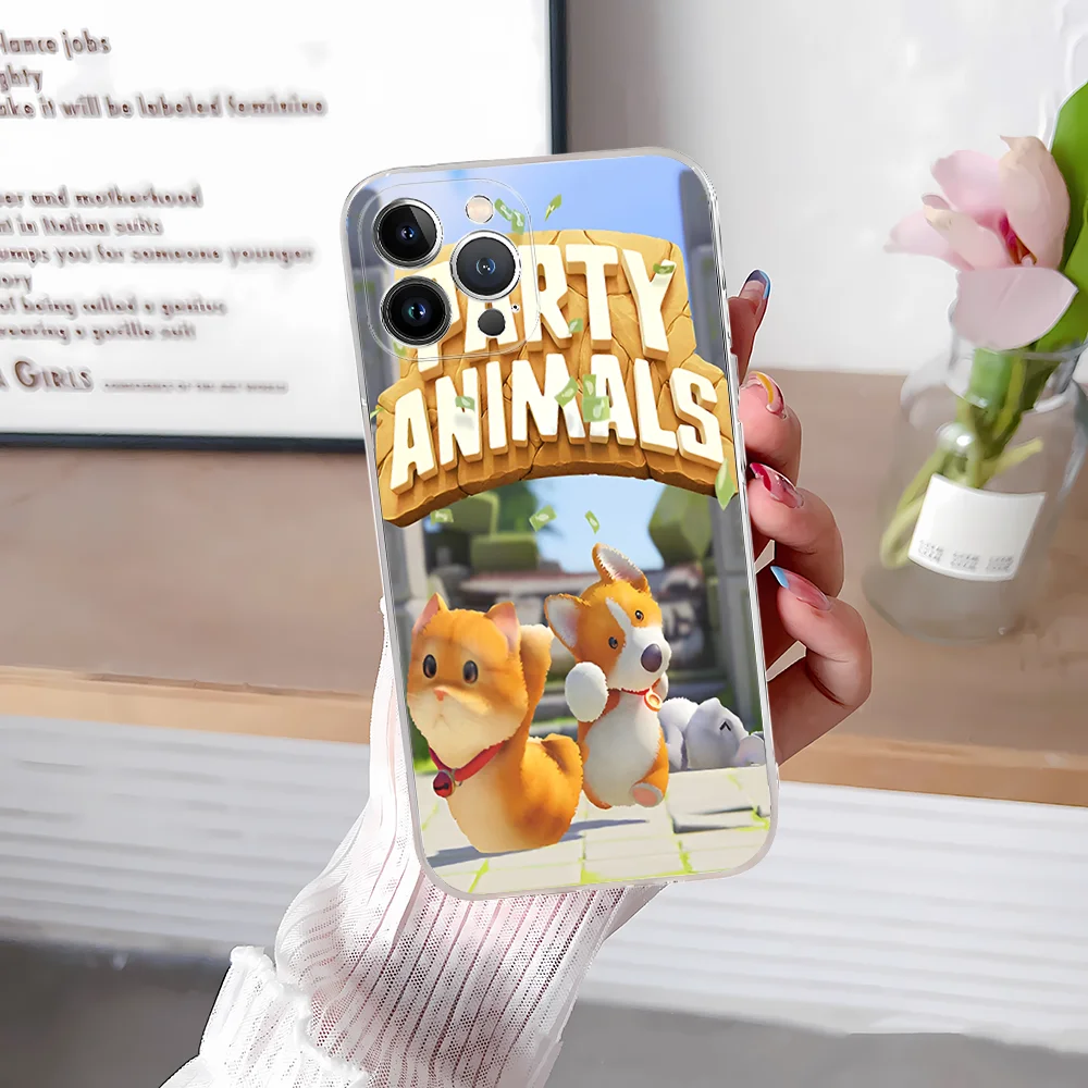 Game P-Party A-Animals Mousepad Silicone Soft for iphone 15 14 13 12 11 Pro Mini XS MAX 8 7 6 Plus X XS XR Cover