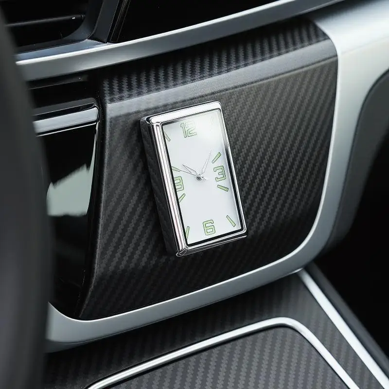 Electronic Car Clock for Air Vents Quartz Square Pattern Enhances Vehicle Interior