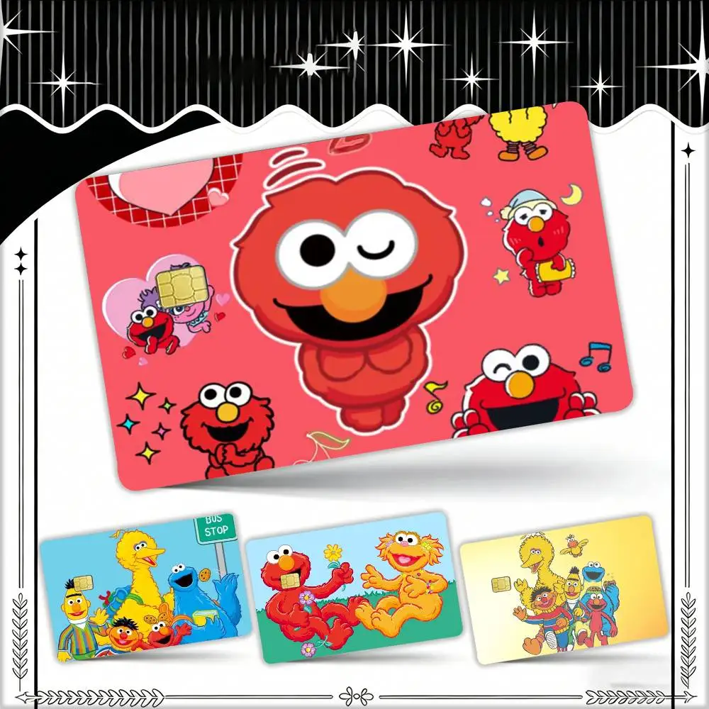 

Cute cartoon S-Sesame Streee Waterproof Film Skin Cover Credit Card Stickers Debit Front Bank Bus Pass