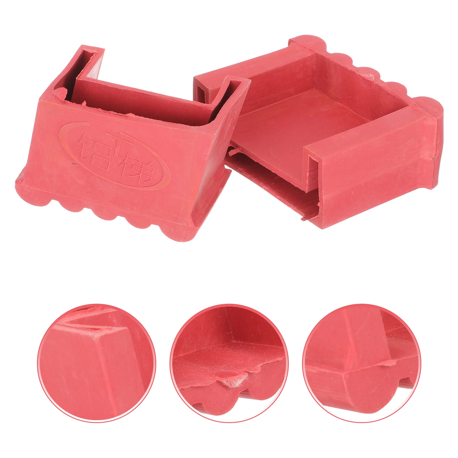 

4 Pcs Ladder Step Pads Feet Rubber Cover Boots Antiskid Red Protective Accessories Covers