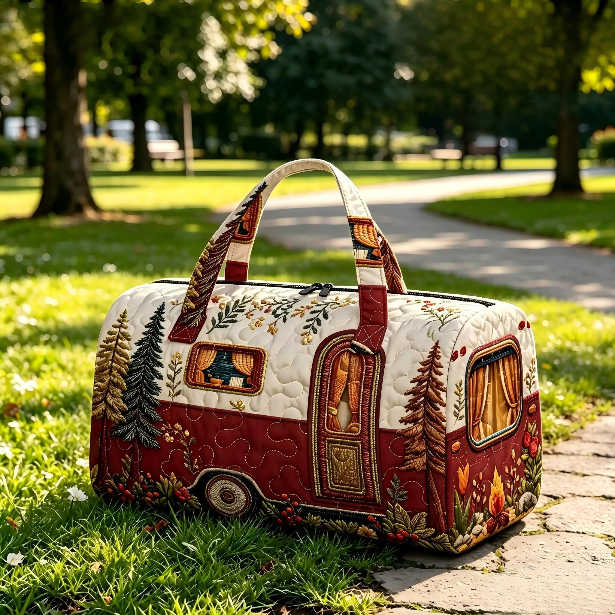 New American style women's seasonal universal quilted women's large capacity travel bag outdoor travel fitness yoga handbag