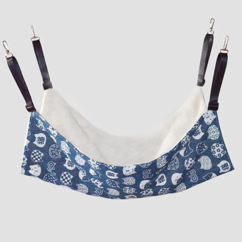 Pet Supplies Spring/Summer Canvas Cat Cage Hammock Fleece-lined Hanging Cat Hammock Adjustable Length cat bed