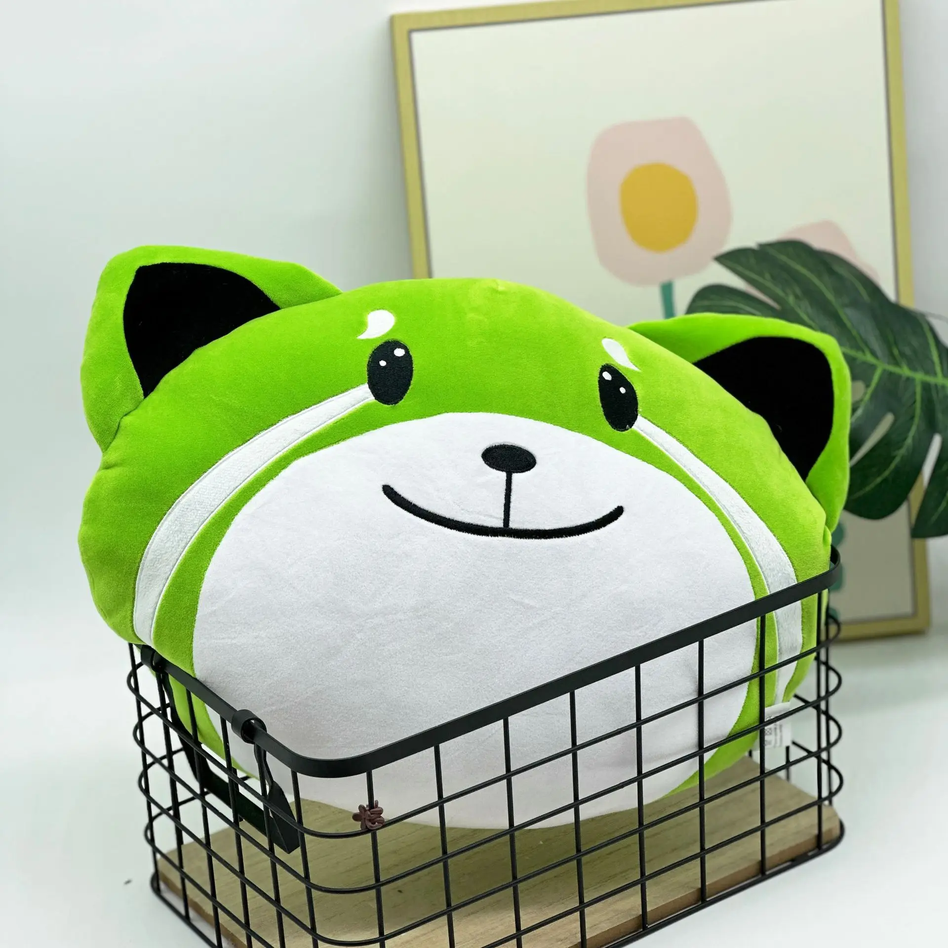 Cute The Weeknd Kiss Land Green dog Pillow Stuffed doll Xmas Soft doll for children's Birthday gift 42cm