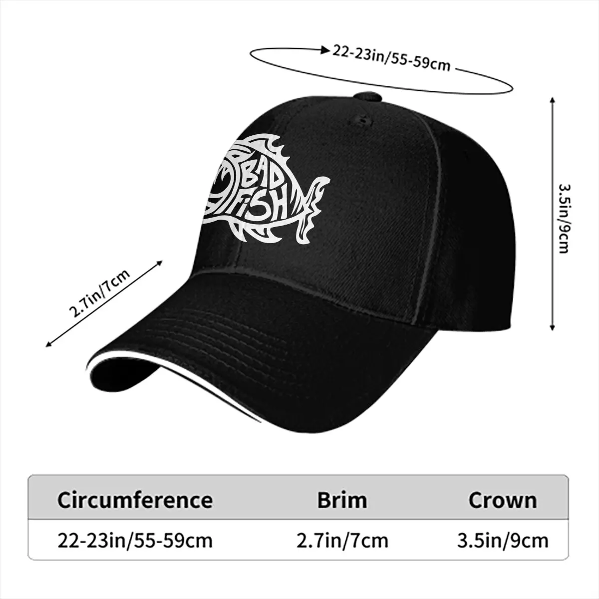 Summer Cap Sun Visor Bad Fish Hip Hop Caps Fly Fishing Cowboy Hat Peaked Hats