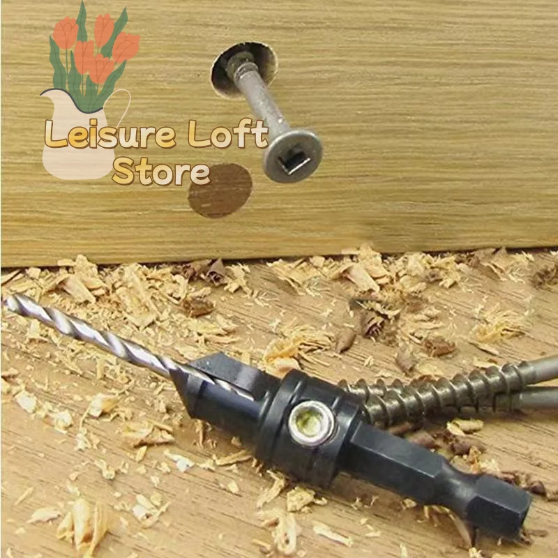 Hexagon Shank Woodworking Screw Countersunk Drill Bit 4/5PCS Tapper Drill Kit Anti Slip for Home Wood DIY Renovation Projects