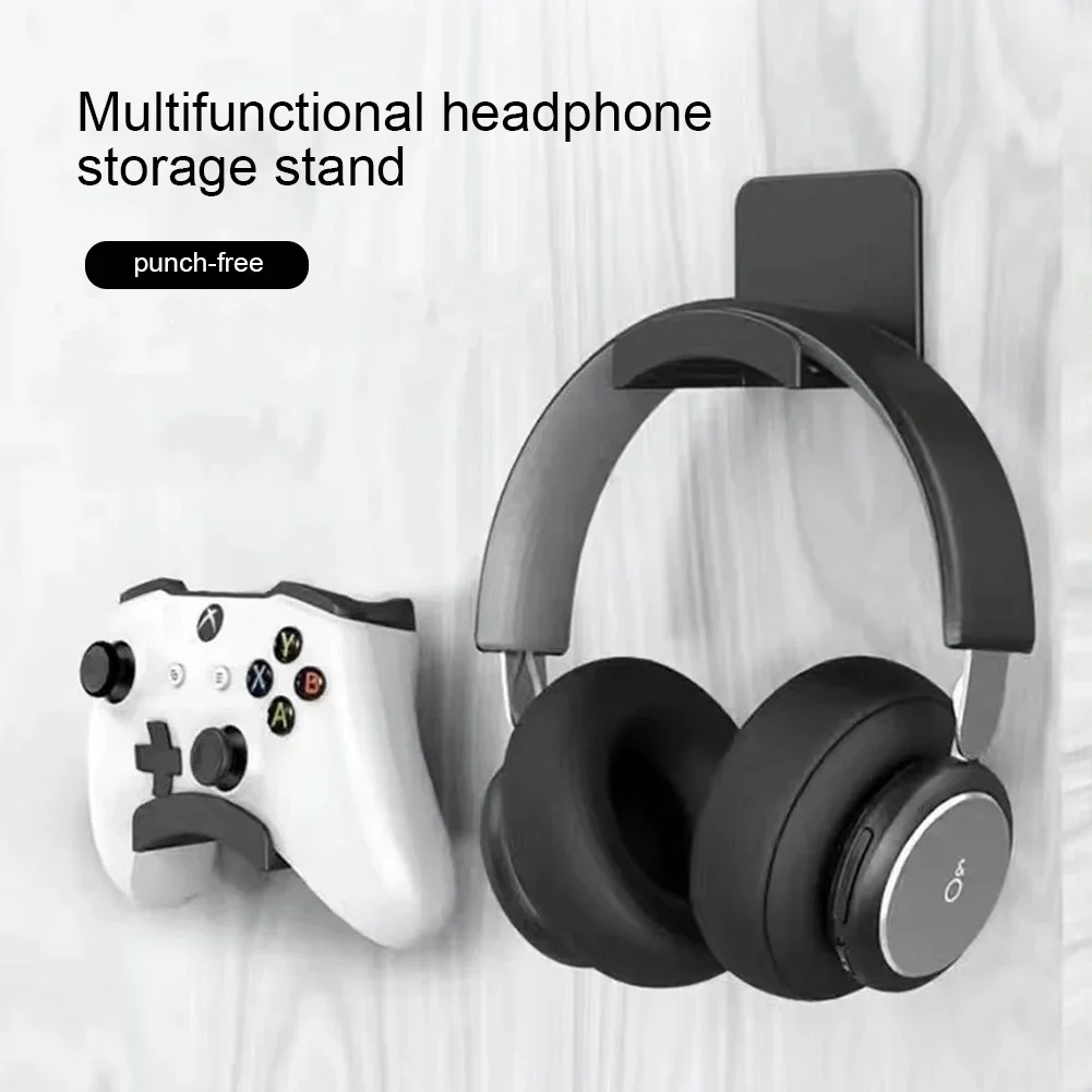 

Universal Headphone Stand Adhensive Plastic Wall Mount Hanger Under Desk Headset Rack Holder Support For Gaming Earphone Bracket