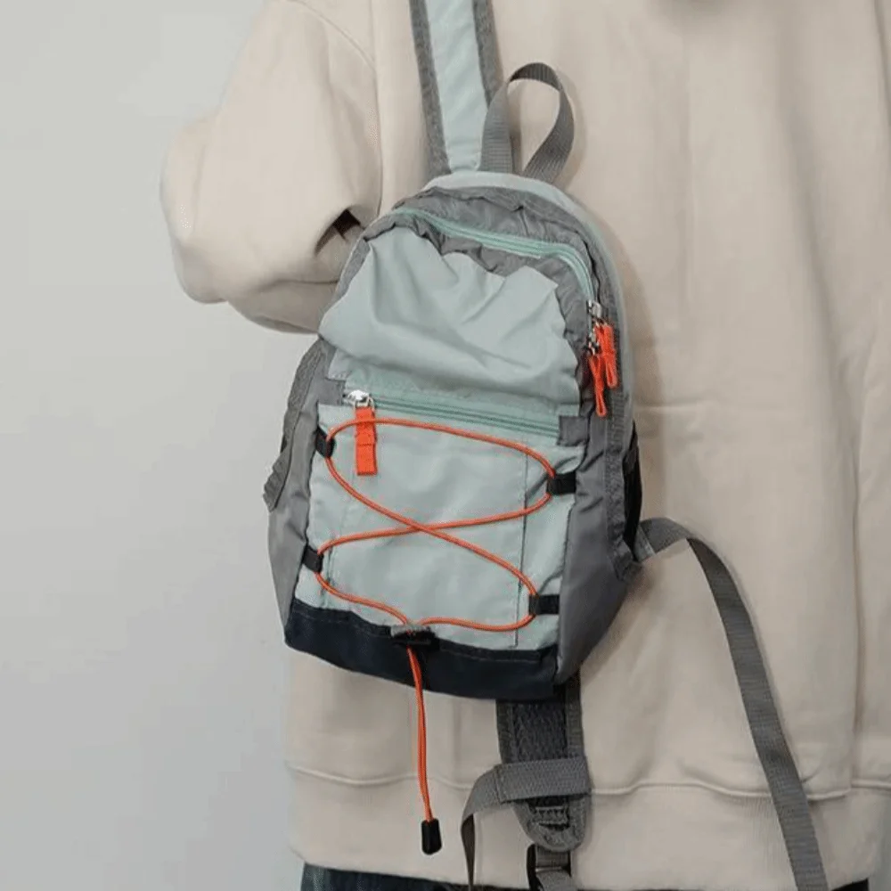 Large Capacity Outdoor Mountain Bag Waterproof Drawstring Lightweight Nylon Bag Oxford Cloth Small School Bag Climb Bag Sports