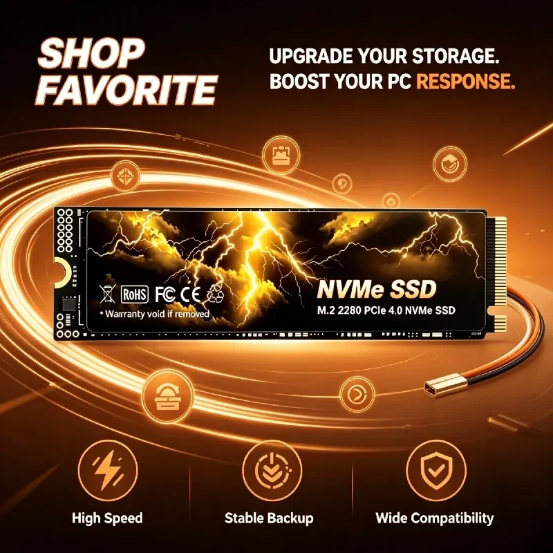 SSD NVMe M2 PCIe4 1TB 2TB 500GB 4TB Builtin NVMe Solid State Drive for Notebook PS4 Desktop PS5 Boosted
