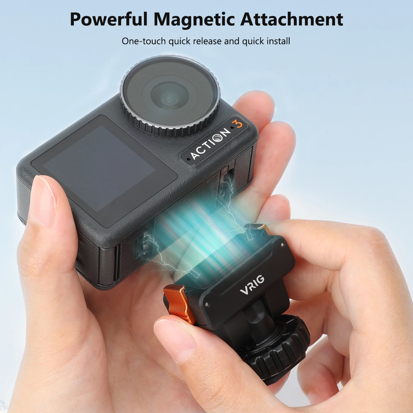 

for Camera Tripod Magnetic Cold Shoe Mount Adapter for DJI OSMO Action 5 Pro/4/3 Quick-release Mount Adapter with 1/4'' Port