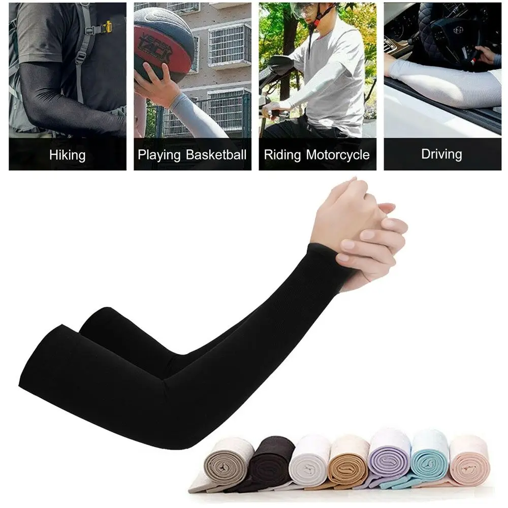 Exposed thumb Summer Cooling Basketball Running Outdoor Sport Sun Protection Arm Cover Arm Sleeves
