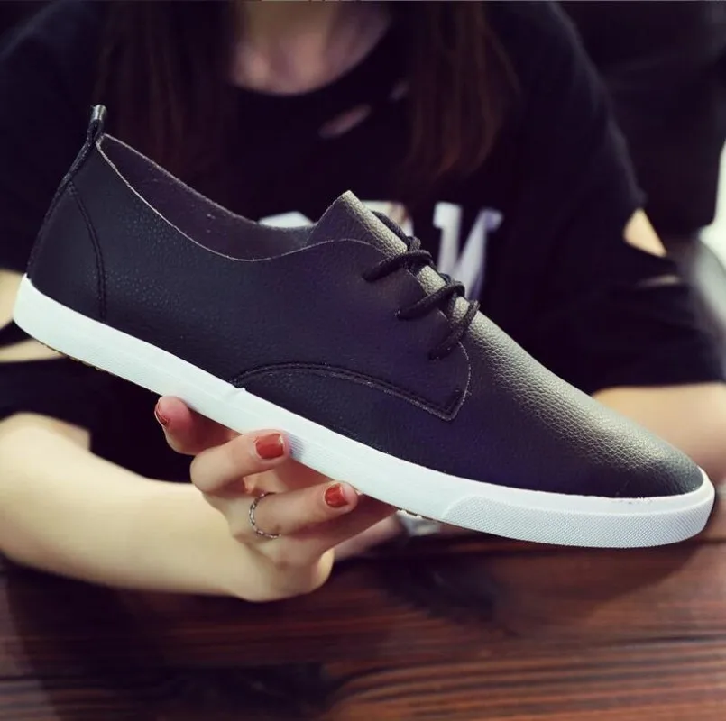 Summer Breathable Men\'s Shoes British Casual Shoes Board Shoes Round Toe White Style Korean Style Trendy Youth Shoes Sneakers