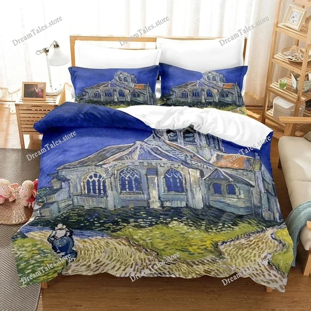 

Van Gogh Oil Painting Bedding Set Queen King Size Bedroom Decor Quilt Cover and Pillowcase Home Textileextile Luxury Gift369