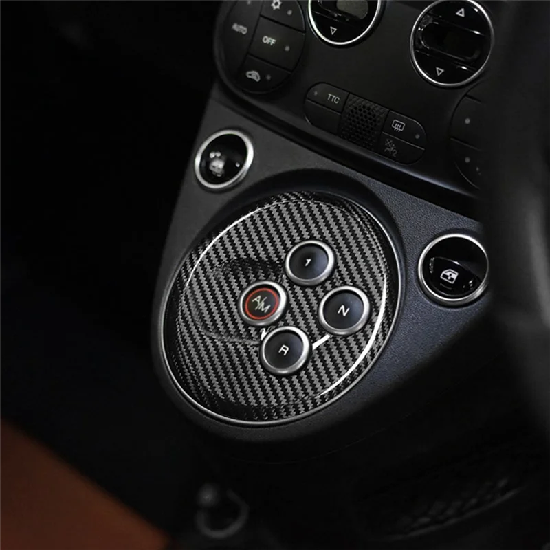 

NEW-Car Gear Shift Button Frame Gear Shift Button Frame For Abarth 595 Carbon Fiber For Abarth 595 695