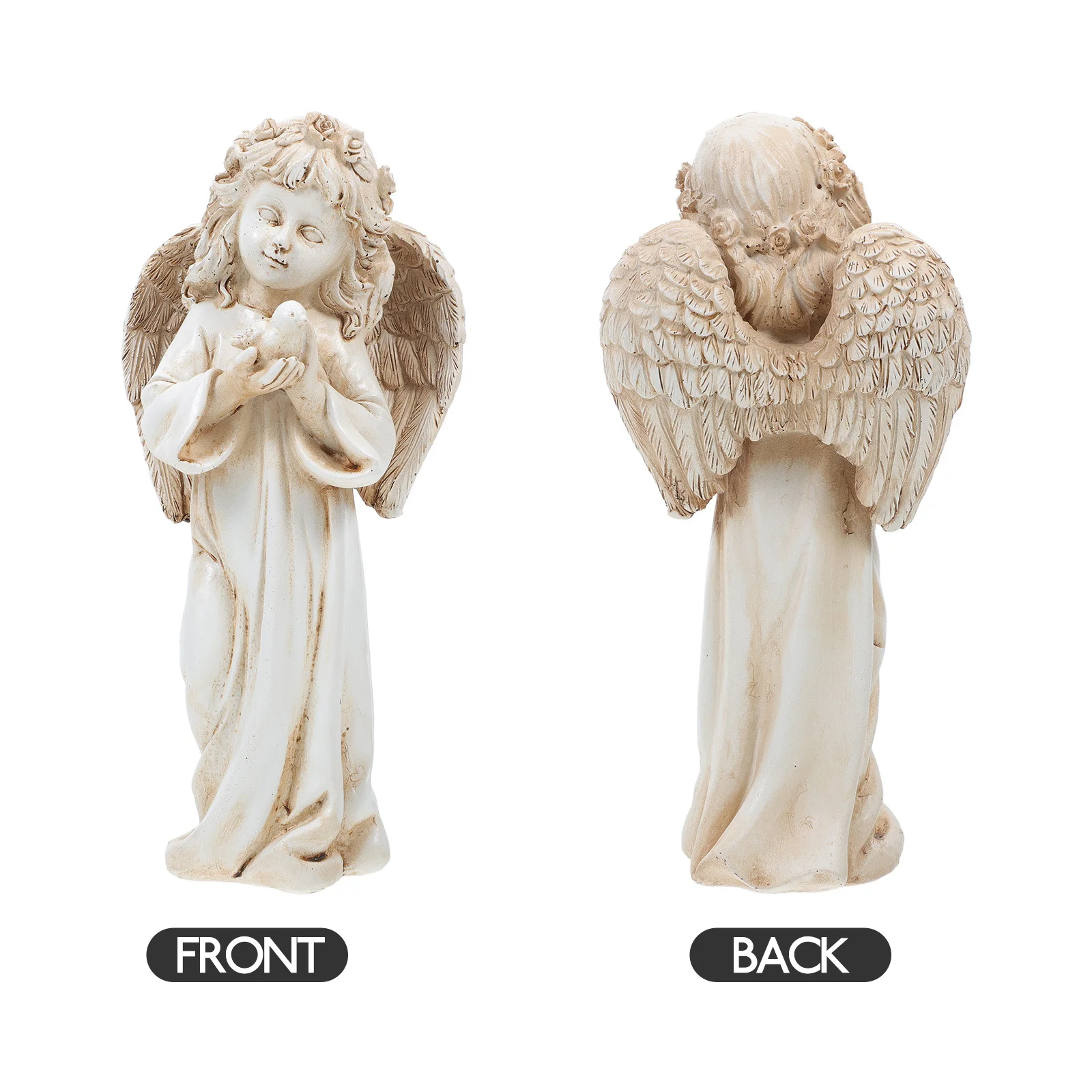 الرجعية الملاك النحت خمر نمط ديكور حديقة المنزل الكلاسيكية الراتنج تمثال ملاك نعمة حماية ديكور داخلي في الهواء الطلق