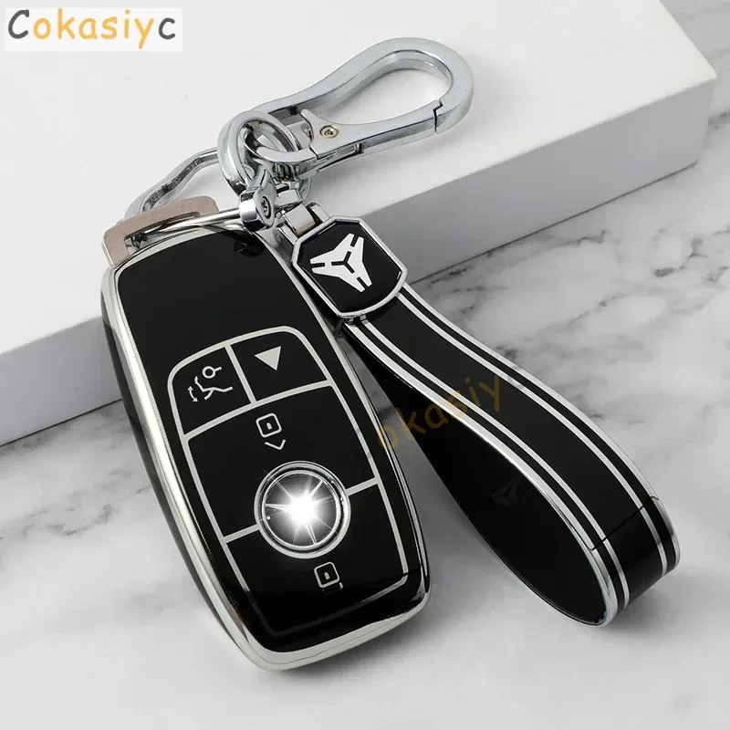2/3/4 Bottons Silver Tpu Car Key Case Cover for Mercedes Benz A C E S G Class GLC CLE CLA GLB GLS W177 W205 W213 W222 X167 AMG