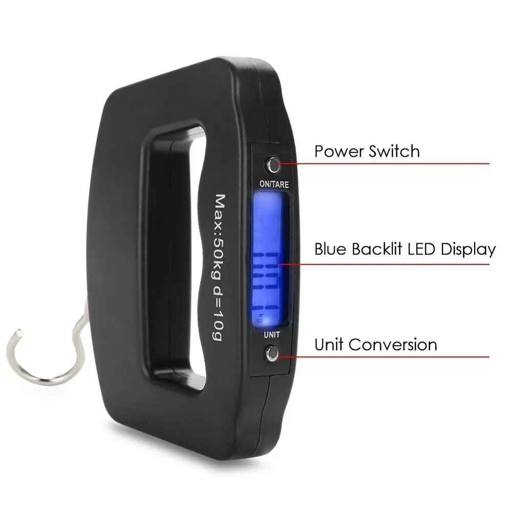 50kg/10g Digital Luggage Scale Electronic Portable Suitcase Travel Weighs With Backlight Electronic Travel Hanging Scales