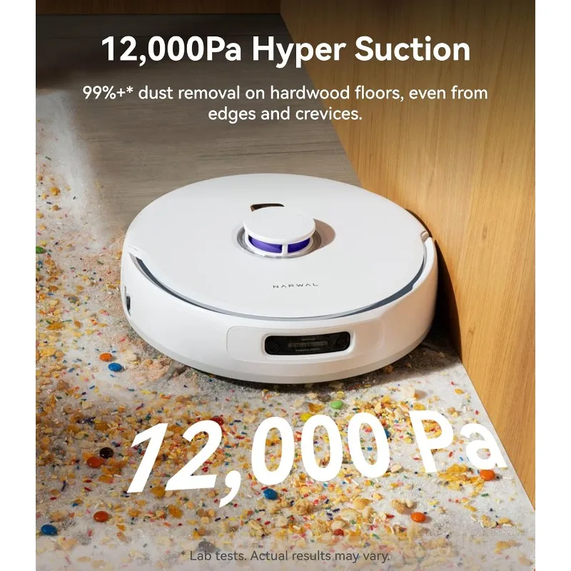 NARWAL Freo Z Ultra Robot Vacuum and Mop Combo, กล้องและชิป RGB คู่, การหลีกเลี่ยง AI, การดูด 12000Pa, การตัดสินใจแบบเรียลไทม์