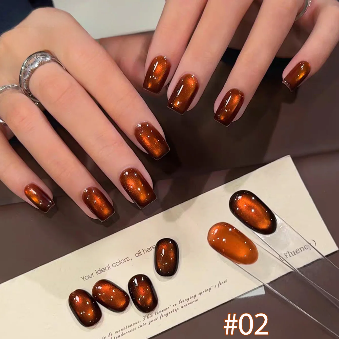 SHAKA 1 Stück Flash Braun-Orange Katzenauge Gel-Nagellack 2026 Aufhellender Super Heller Sonnenuntergang-Glanz Katzenauge Glasperlen Nagelkunst – Detail 7