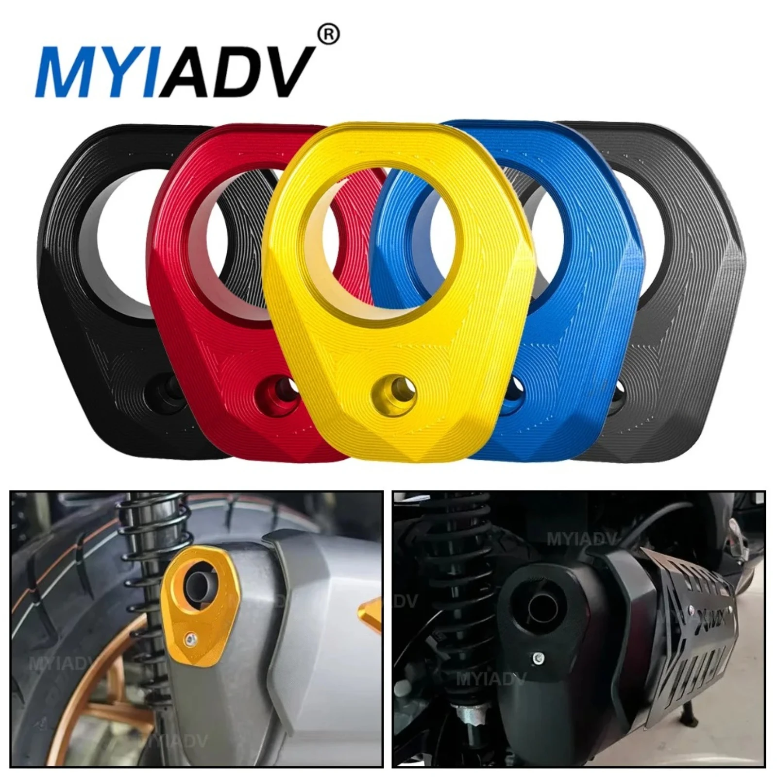 

For Yamaha XMAX250 XMAX300 2017-2024 2025 Motorcycle Exhaust Heat Shield Muffler Pipe End Tip Cap Decorative Cover Accessories