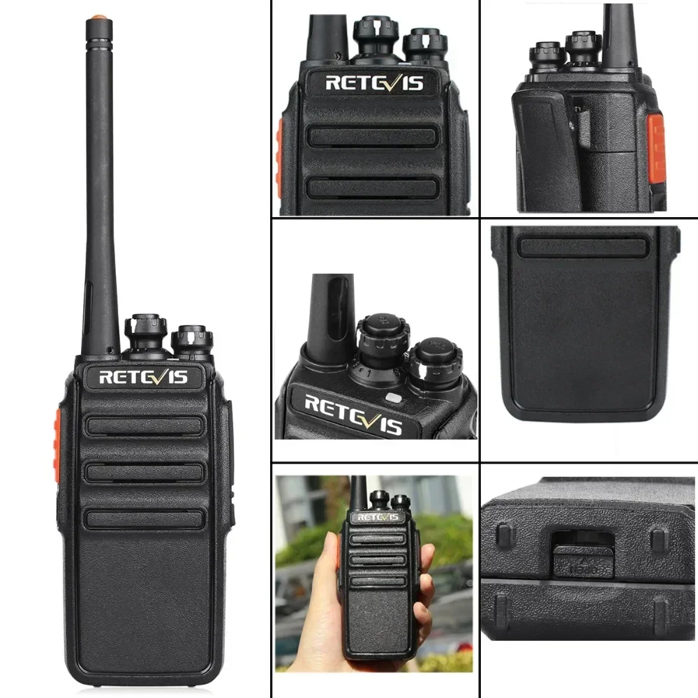 6 عبوات Retevis RT24 PMR446 جهاز اتصال لاسلكي خالي من الترخيص طويل المدى 16 قناة VOX راديو محمول باتجاهين مع شاحن سريع 6 اتجاهات
