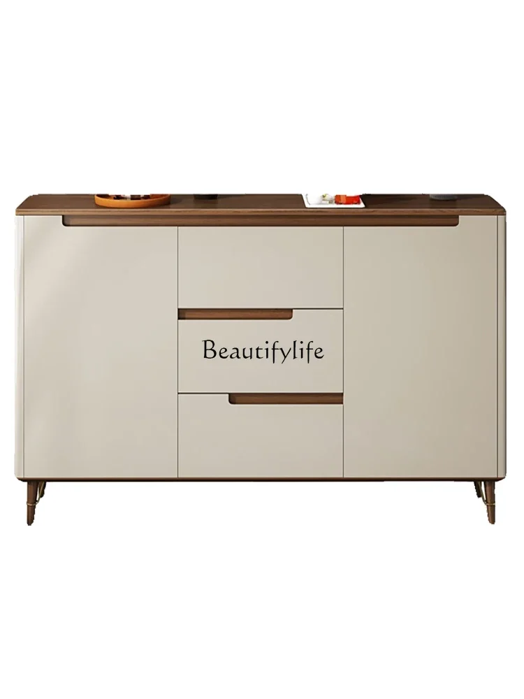 

Walnut side cabinet Modern light luxury household paint entrance storage cabinet