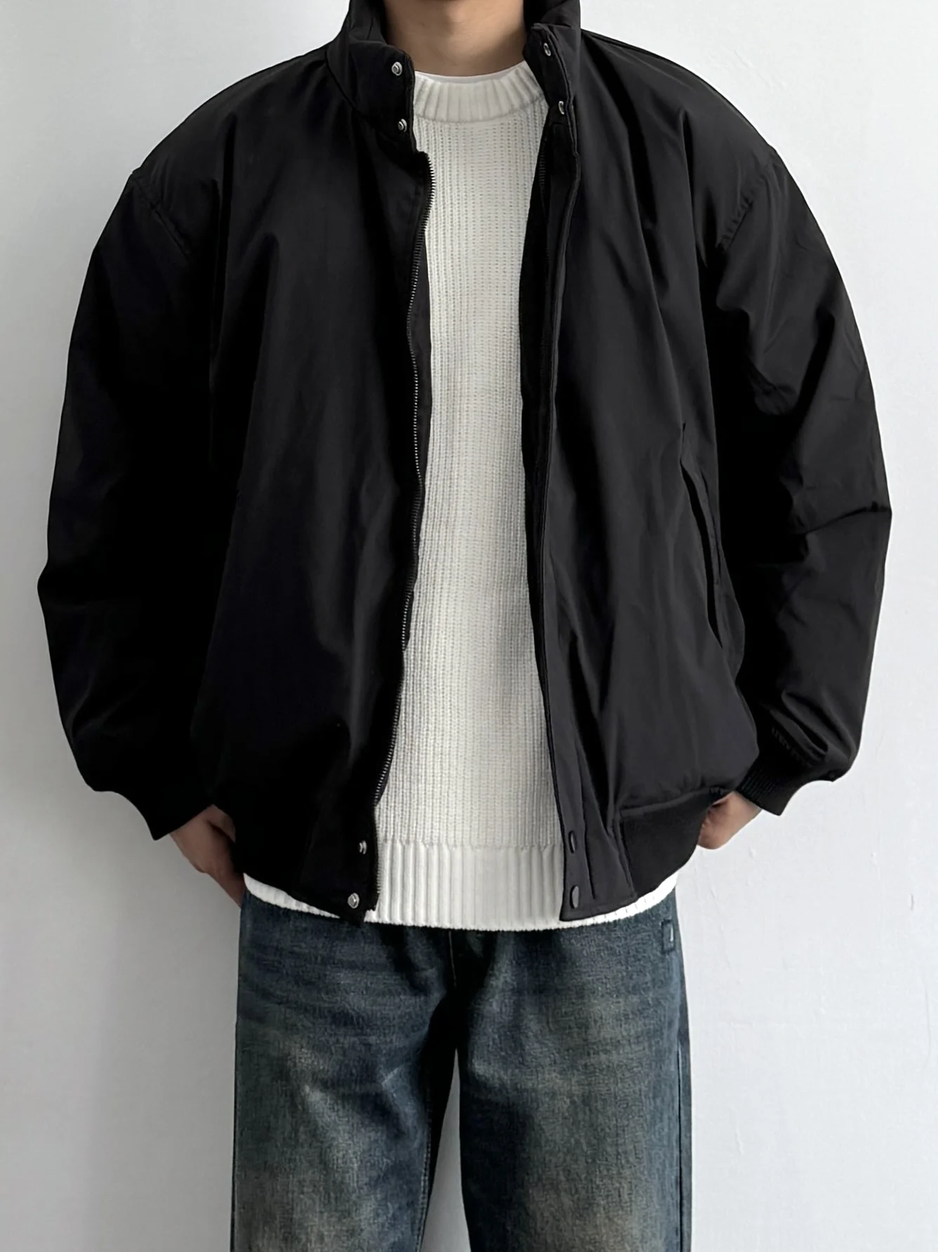 

Ретро-куртка в японском стиле, свободная повседневная куртка из утолщенного хлопка, с воротником-стойкой, теплая верхняя одежда