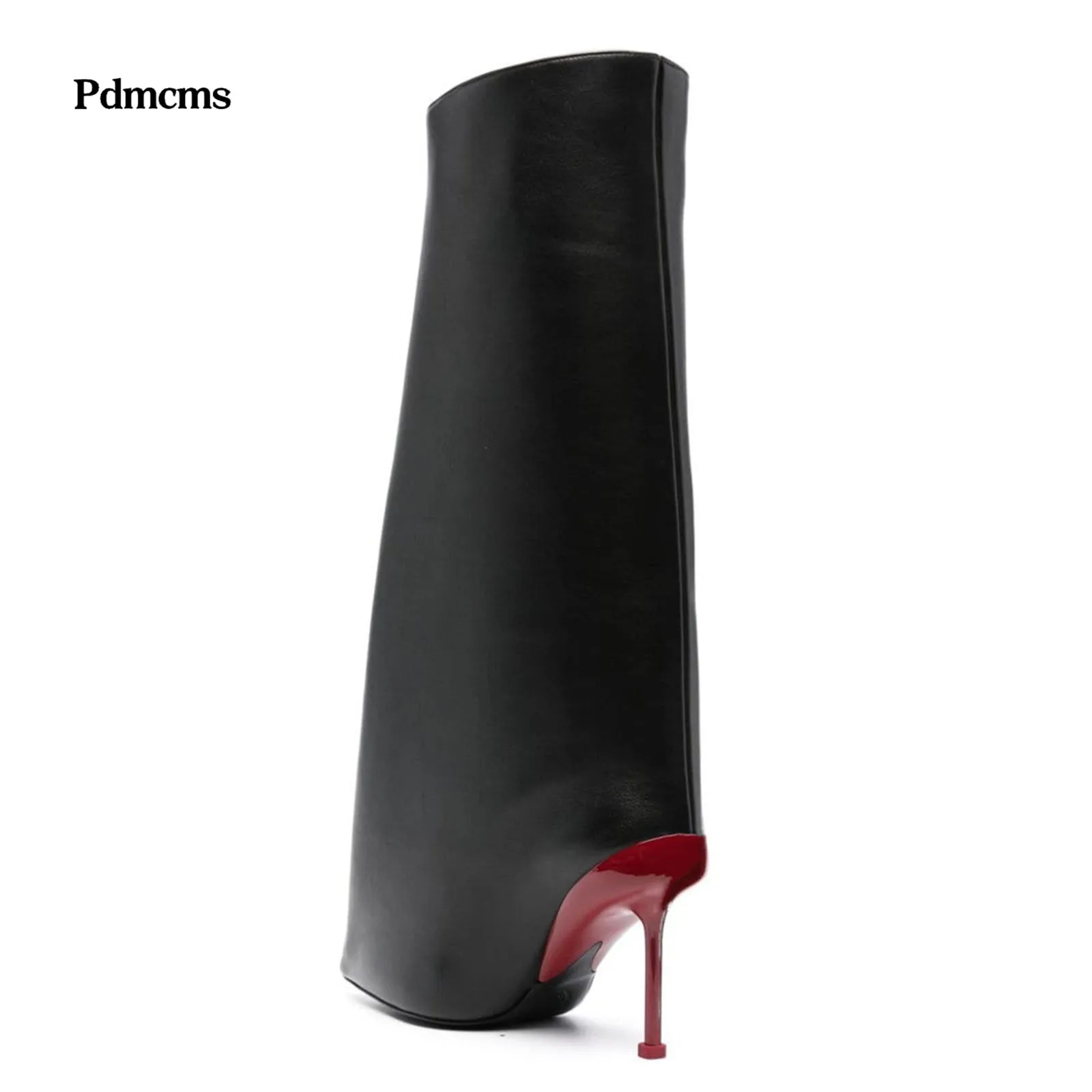 2025 Runway Genuine Leather Women Knee High Heels Boots Fashion Walk Show Style Slim Heel Shoes Red British Style Botas De Mujer