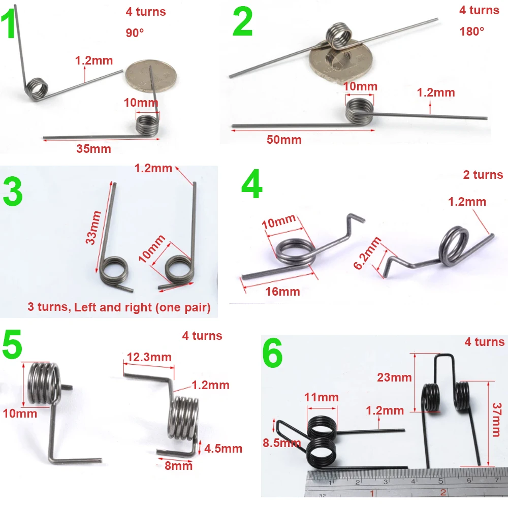 Double Torsion Spring Stainless Steel Rotary Return Spiral Special Shaped Torsion Spring Replacement Hardware Accessories