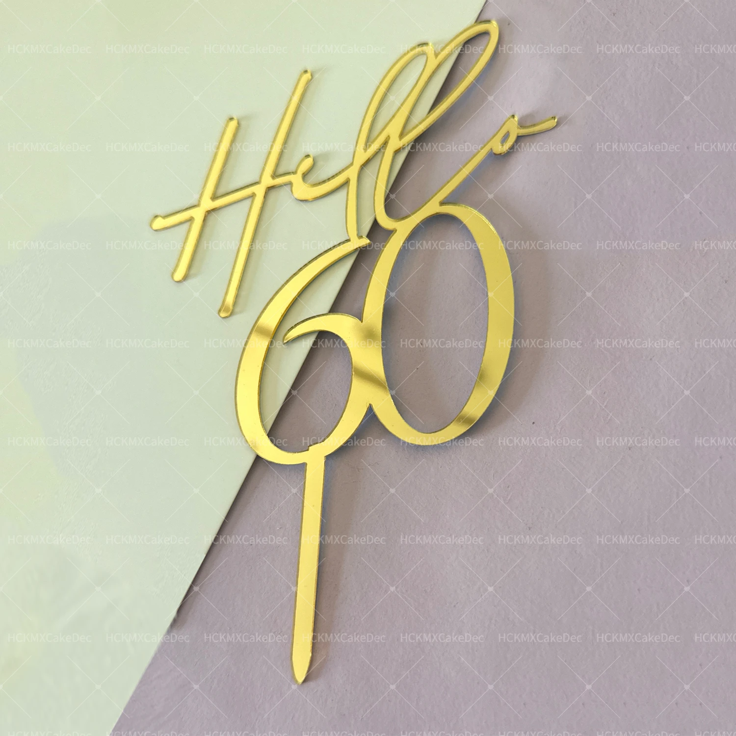 Hello18 30 40 50th كعكة عيد ميلاد توبر الاكريليك مرآة الذهب العمر عيد ميلاد سعيد 18 ديكور 21 50 60 جزء هدية كعكة الديكور