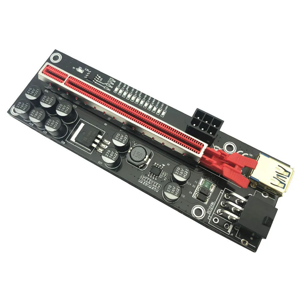 VER011 PCIE Riser Card 011, 011, Extensor PCI Express X16, 0.6M, Cabo USB 3.0, SATA para 6P Power Riser para Mineração de Placa de Vídeo, 1-10Pcs