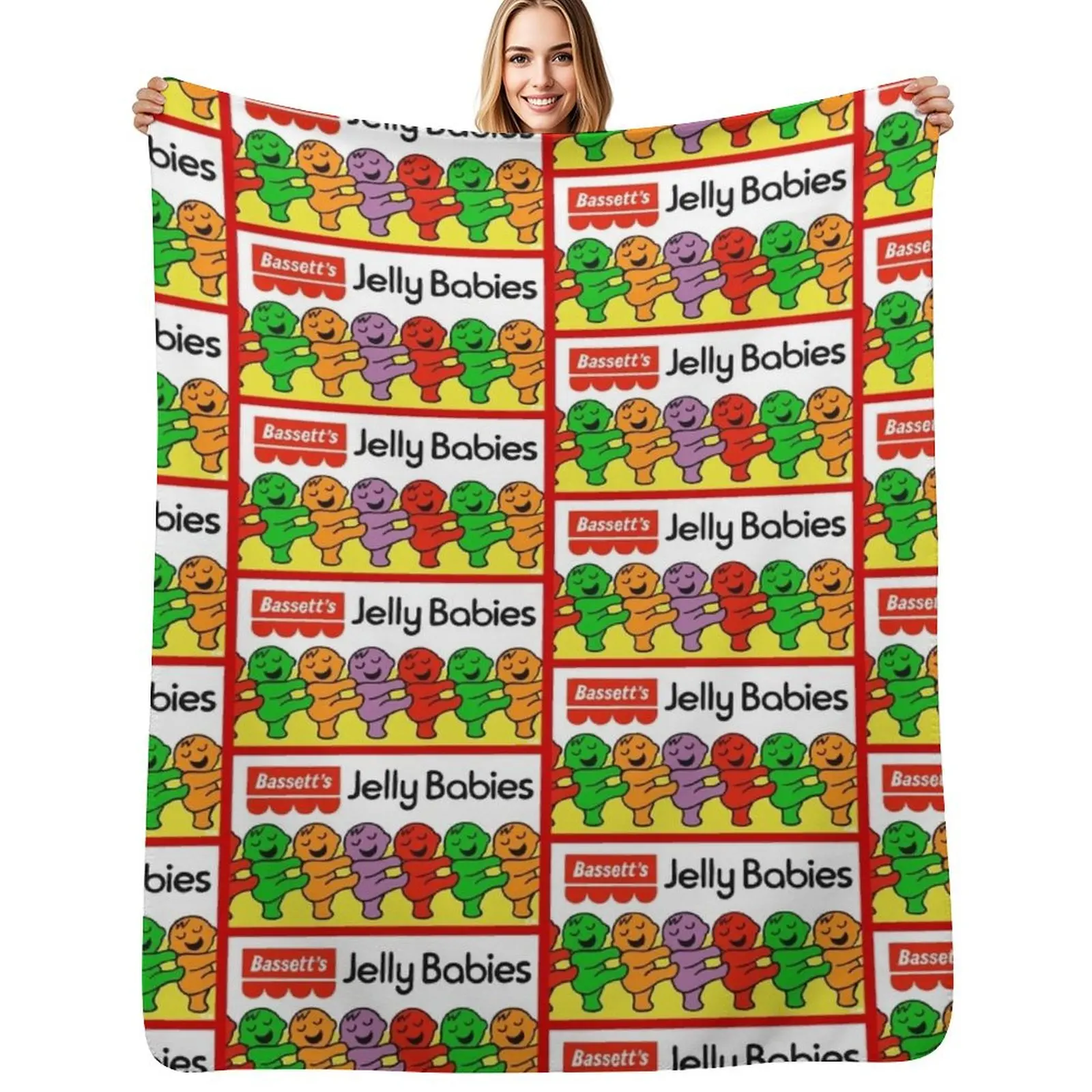 Classic Jelly Babies Throw Blanket Soft Warm Blanket Gift for Men Women Adults