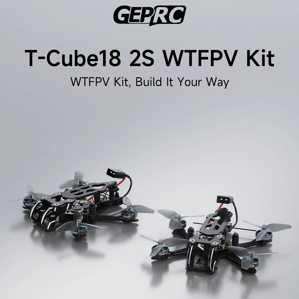 

GEPRC T-Cube18 2S WTFPV Analog/O4 Quadcopter Built-in ELRS2.4G Witn SPEEDX2 1002 18000KV for Small FPV Drone Photography Toy