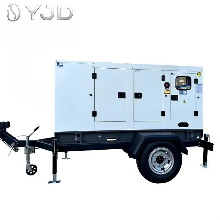 Genset Diesel Generator 50/100/150/200kW/KVA with Wheels ISO/CE Certified 220/380V 50/60Hz Soundproof Silent Type
