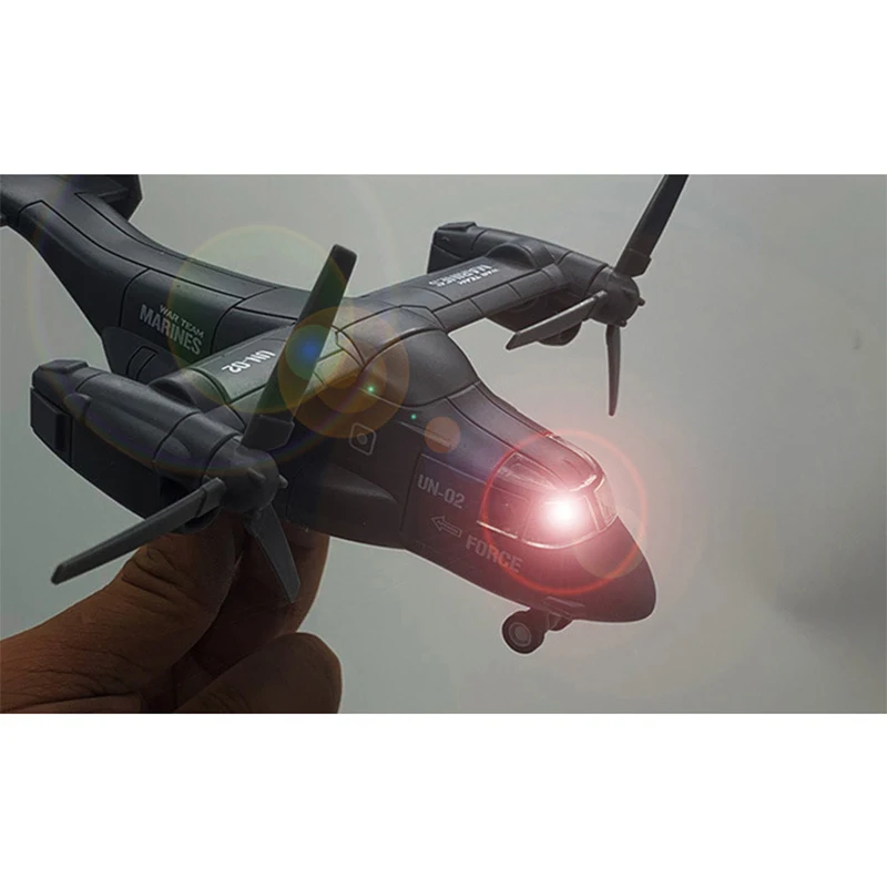 Toys Alloy Osprey V22 Airplane Model Diecast Fighter Simulation Aircraft Light Function Children Gift Collection Toys For Boys